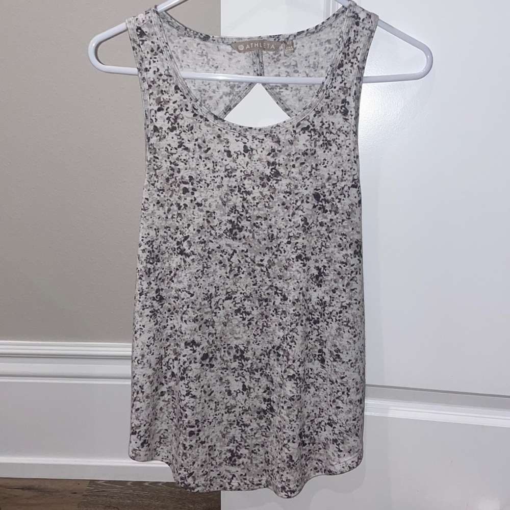 Athleta multicolor tank with diamond cut out on back!